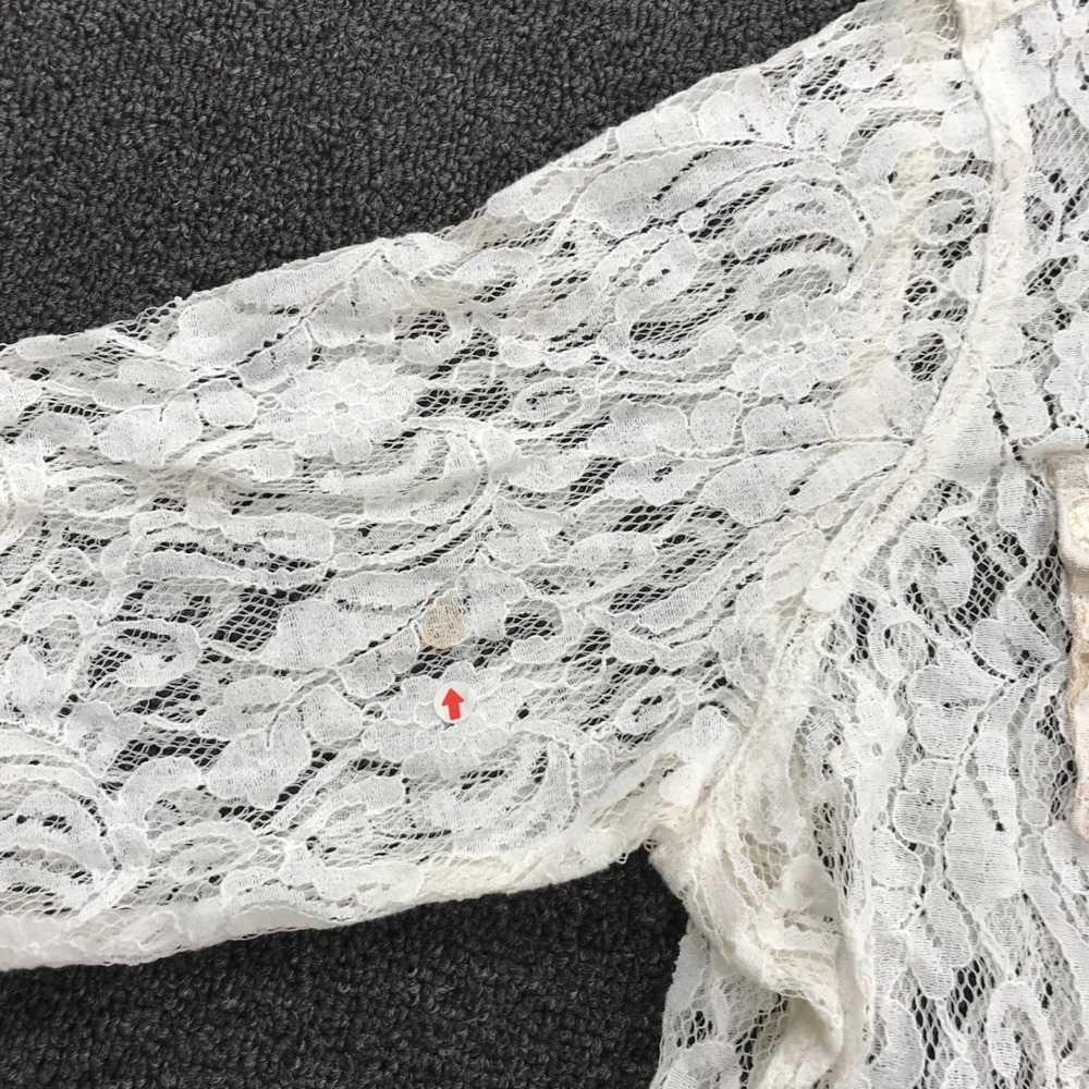 Ariat Womens XXL White Floral Lace Western Snap Shirt Fitted Tan Trim L/S - Picture 6 of 10